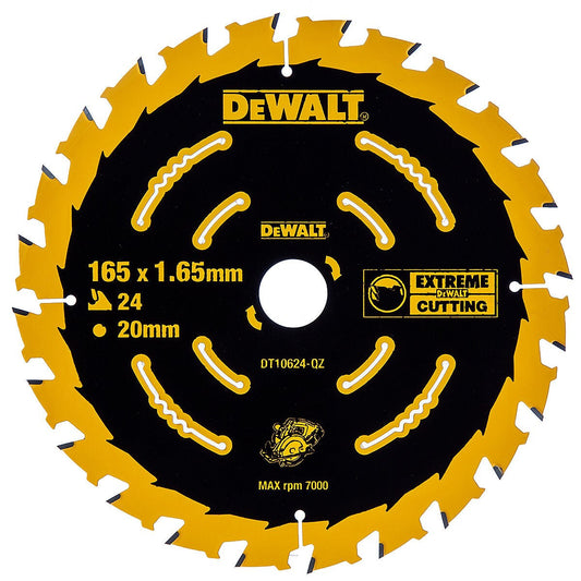 Dewalt Extreme Framing Circular Saw Blade for Wood 165 x 20mm x 24T DT10624