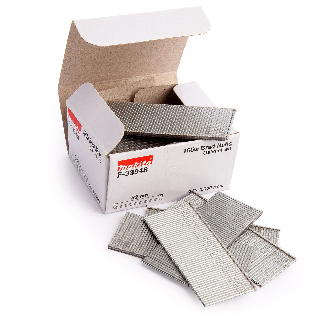 Makita Brad Nails Galvanised 16GA 32mm Pack of 2000 F-33948