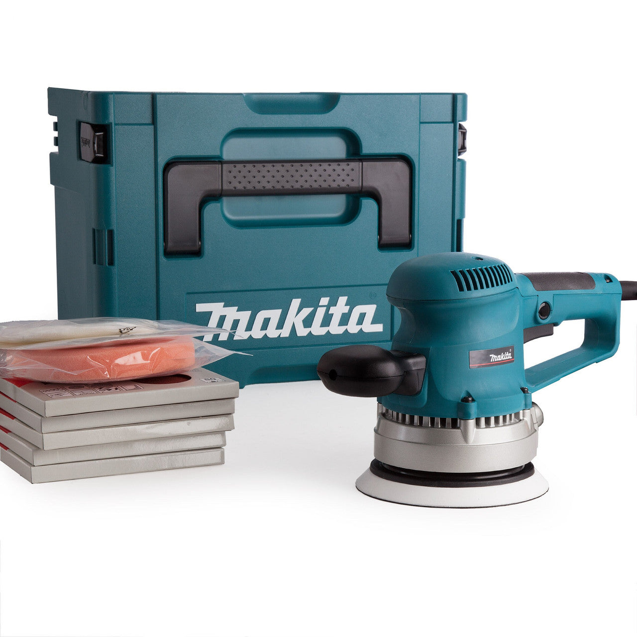 Makita 240V 150mm Random Orbital Sander with 53 Accessories Boxed BO6030