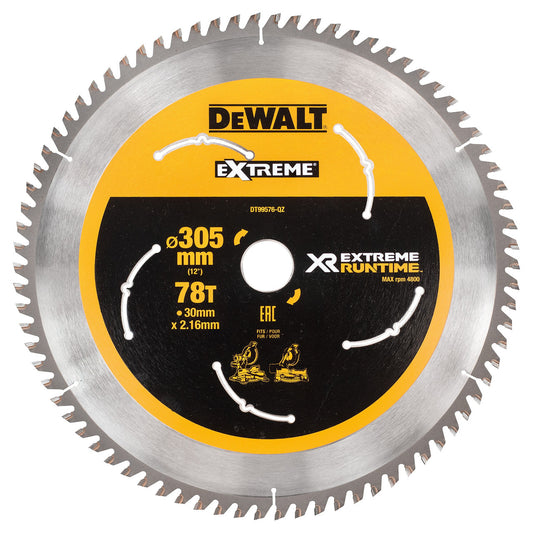 Dewalt Extreme Runtime Multi Purpose Mitre Saw Blade 305 x 30mm x 78T DT99576