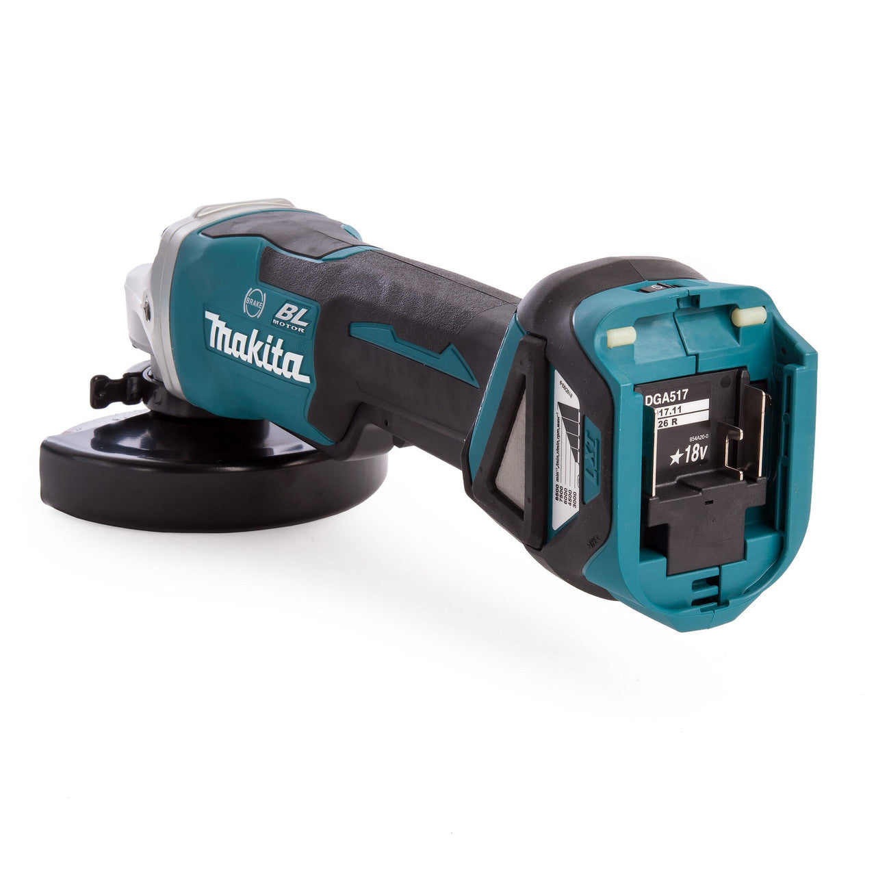 Makita 18V LXT 5 inch 125mm Brushless Angle Grinder Body Only Soft Start DGA517Z