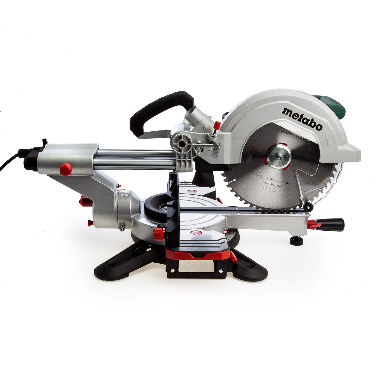 Metabo 305mm Sliding Mitre Saw 110V Integral Dust Extraction Ext Wings KGS305M
