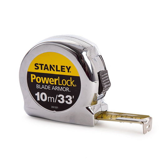 Stanley Powerlock Metric Imperial Tape Measure with Blade Armor 10m 0-33-531