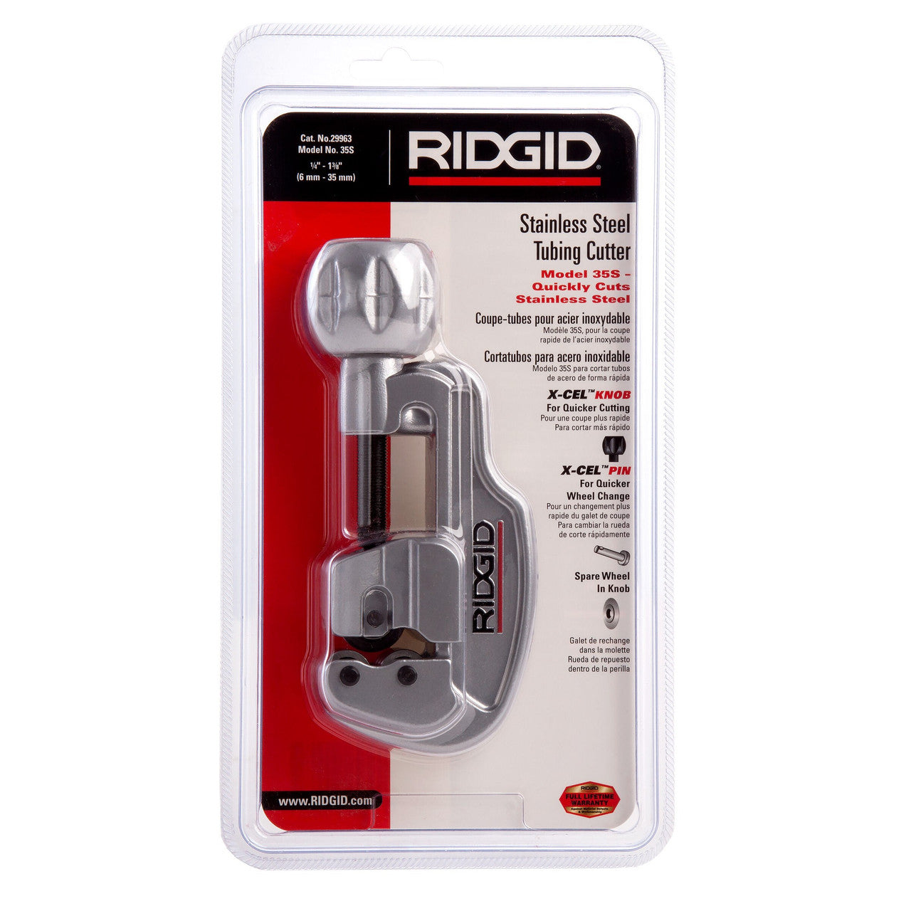Ridgid 35S Stainless Steel Tubing Cutter 5mm-35mm With Spare wheel RID-29963