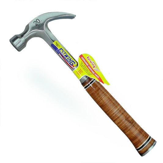 Estwing Curved Claw Hammer with Leather Grip 20oz Length 12.5" 318mm E20C