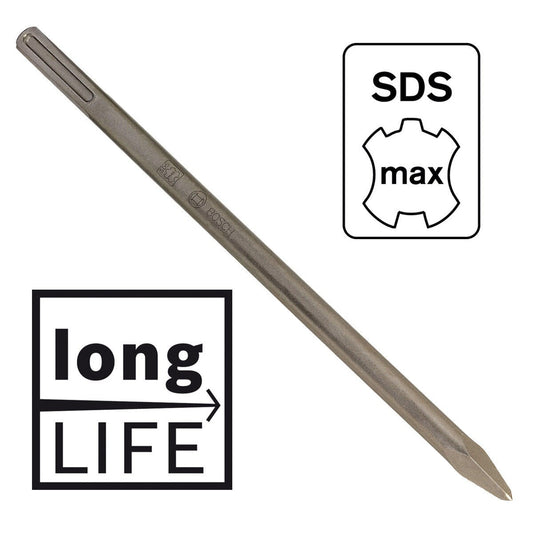 Bosch SDS Max Pointed Chisel 400mm For Demolition Self sharpening2608690142