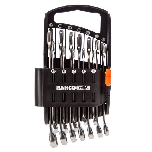 Bahco Metric Combination Spanner 12 Piece Set 8 - 19MM Storage Holder 111M/SH12