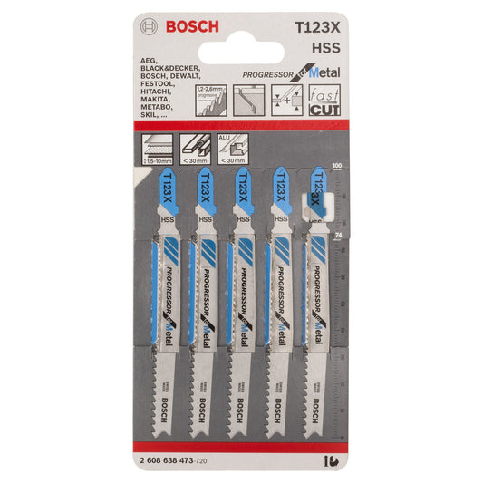 Bosch Progressor for Metal Jigsaw Blades 5 Pack T123X