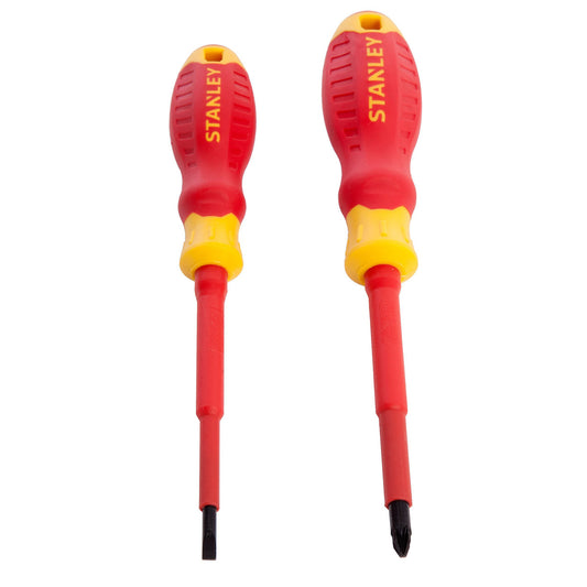 Stanley VDE Insulated Screwdriver Set 2 Piece PZ2 & Slotted 4.0mm STHT60030-0