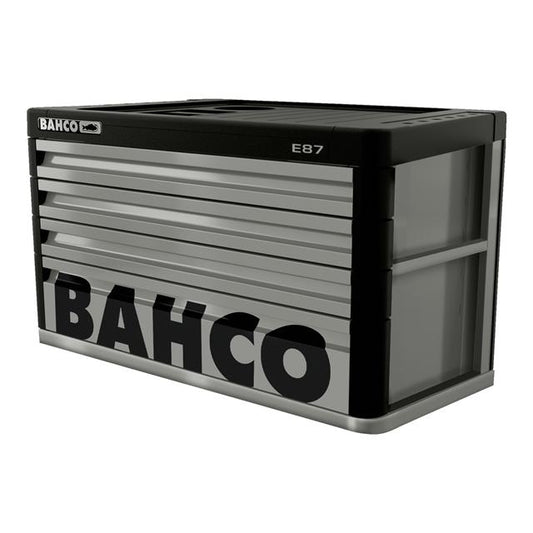 Bahco E87 Premium Grey 26in 4 Drawer Top Tool Chest Lockable Storage 1487K4GREY