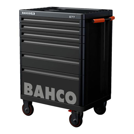 Bahco 26in E77 Premium Black 6 Drawer Tool Trolley Roll Cab Storage 1477K6BLACK