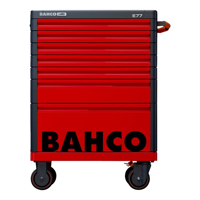 Bahco 26in E77 Premium Red 7 Drawer Tool Trolley Roll Cab Storage 1477K7RED