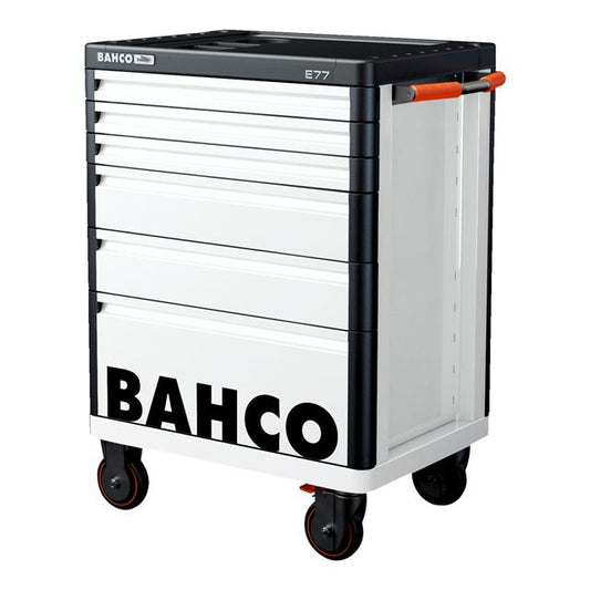 Bahco 26in E77 Premium White 6 Drawer Tool Trolley Roll Cab Storage 1477K6WHITE