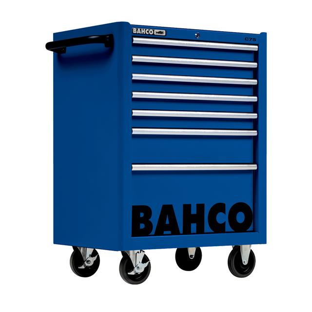 Bahco 7 Drawer Blue Tool Trolley Pro Roll Cab Work Station 26" C75 1475K7BLUE