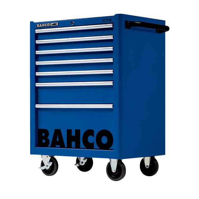 Bahco 7 Drawer Blue Tool Trolley Pro Roll Cab Work Station 26" C75 1475K7BLUE