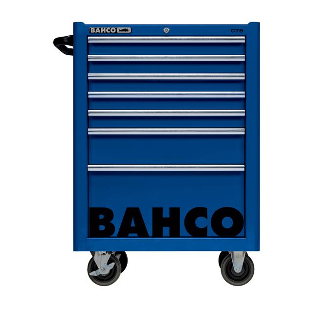 Bahco 7 Drawer Blue Tool Trolley Pro Roll Cab Work Station 26" C75 1475K7BLUE