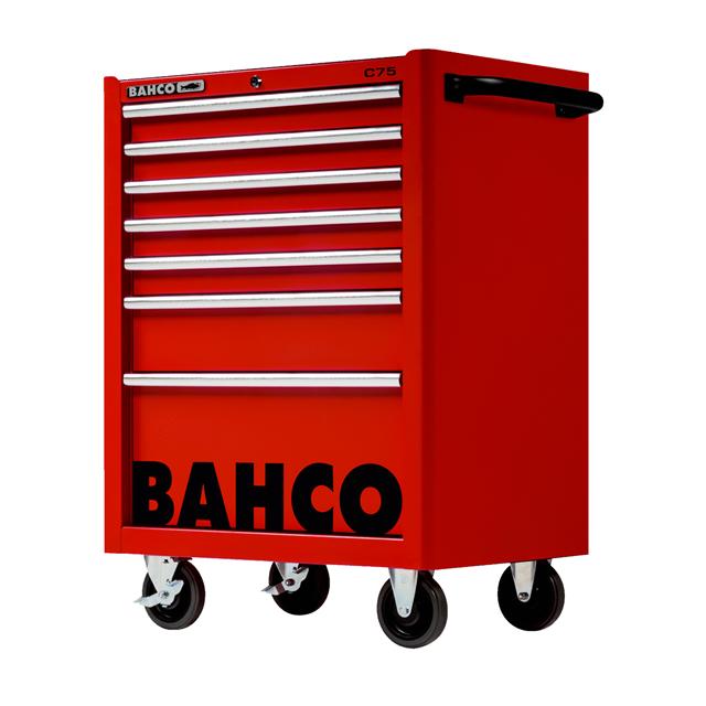 Bahco 7 Drawer Red Tool Trolley Pro Roll Cab Work Station 26" C75 1475K7RED