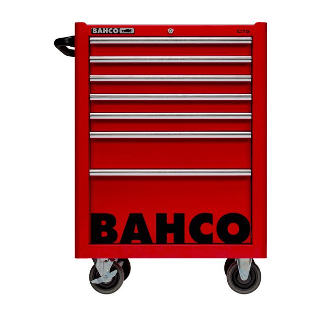 Bahco 7 Drawer Red Tool Trolley Pro Roll Cab Work Station 26" C75 1475K7RED