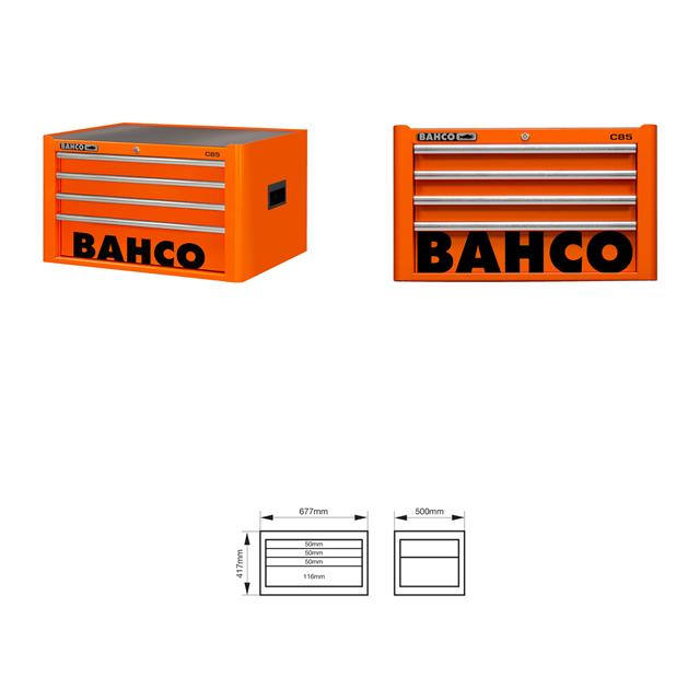Bahco 4 Drawer Orange Top Tool Chest Storage Cabinet 26" C85 Classic 1485K4
