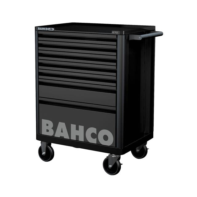 Bahco 7 Drawer Black Tool Box Trolley Workshop Roller Cabinet 26" E72 Storage Hub 1472K7Black
