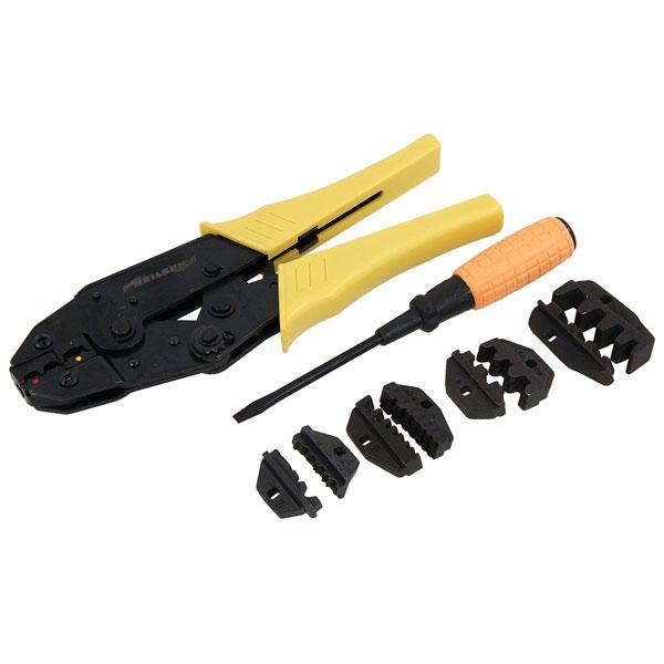 Crimping Pliers 5 Interchangeable Inserts, Screwdriver + Case Neilsen CT4123