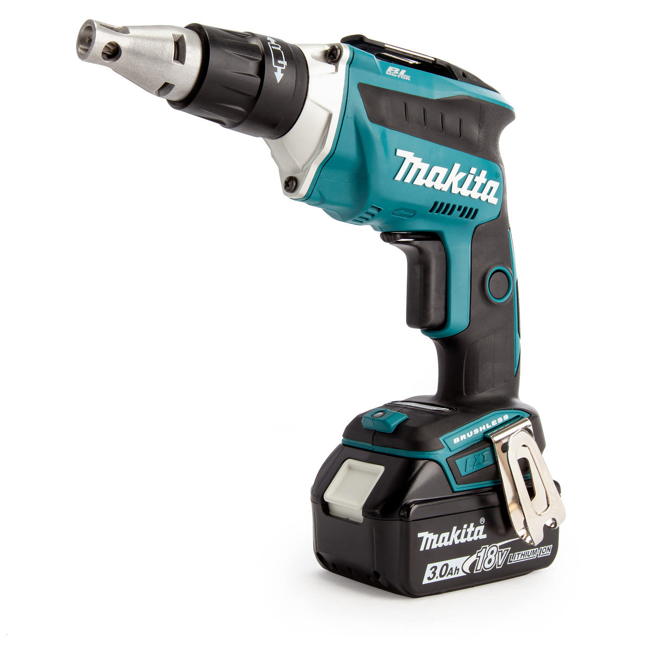 Makita18V Brushless Drywall Screwdriver Autofeed Attachment 2 x 3.0Ah DFS452FJX2