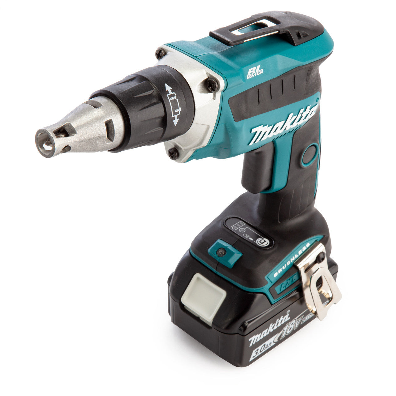Makita18V Brushless Drywall Screwdriver Autofeed Attachment 2 x 3.0Ah DFS452FJX2