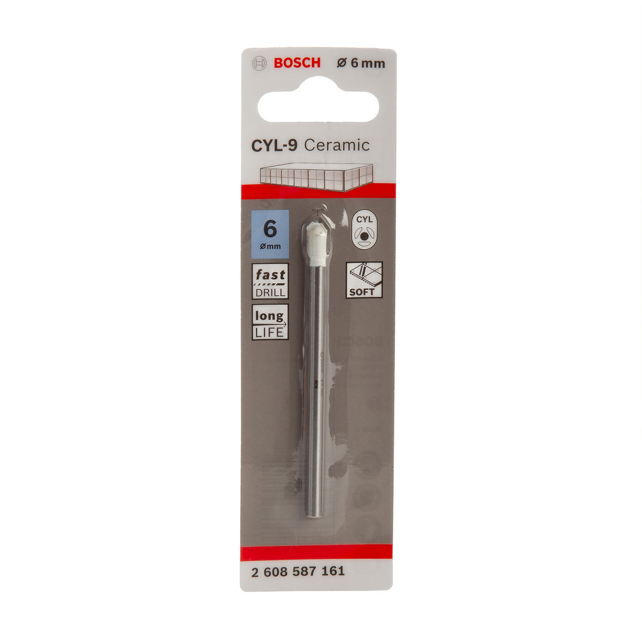 Bosch 6mm CYL-9 Ceramic Tile & Glass Drill Bit Round Shank 2608587161
