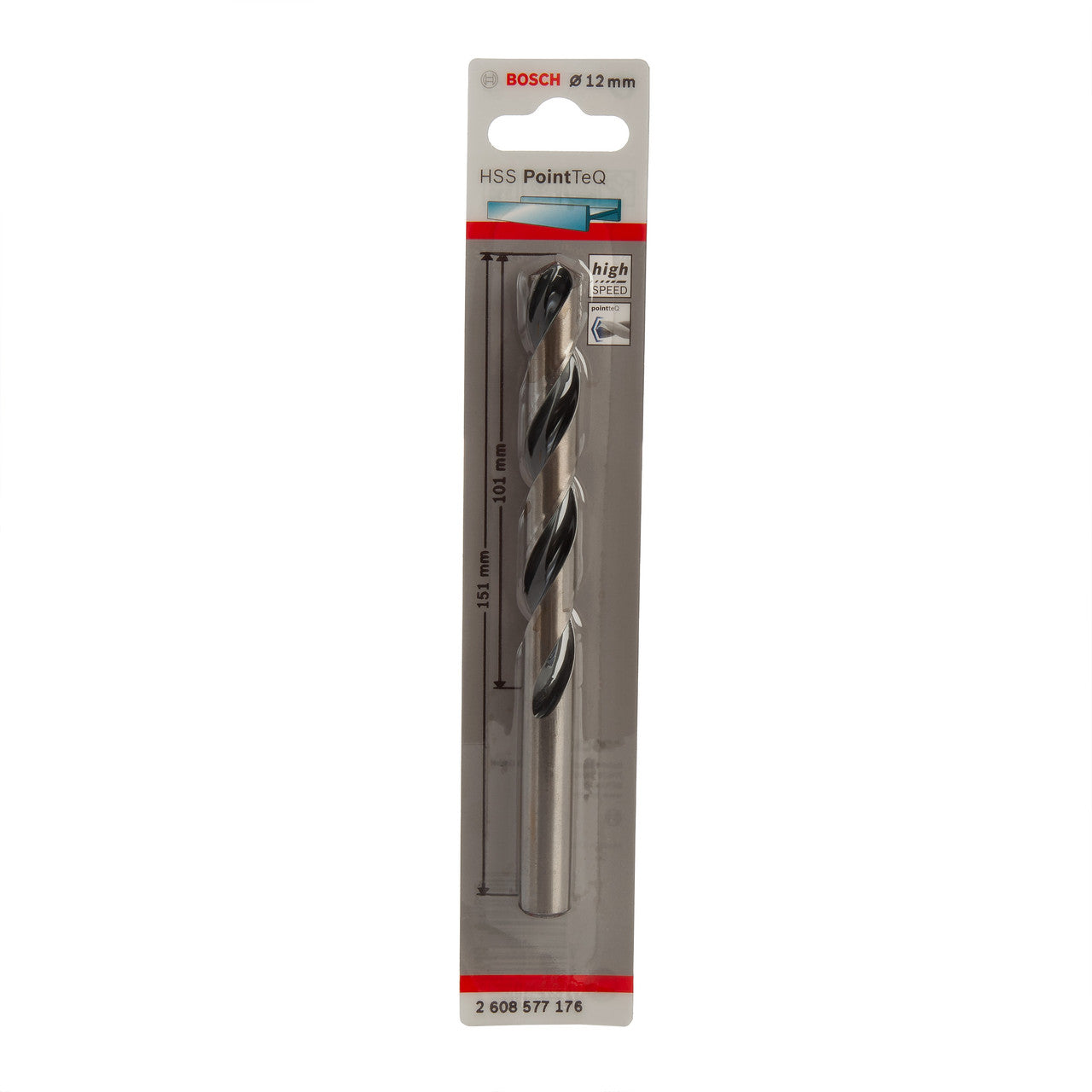 Bosch HSS PointTeQ Twist Metal Drill Bit 12mm Self Centring Tip 2608577176