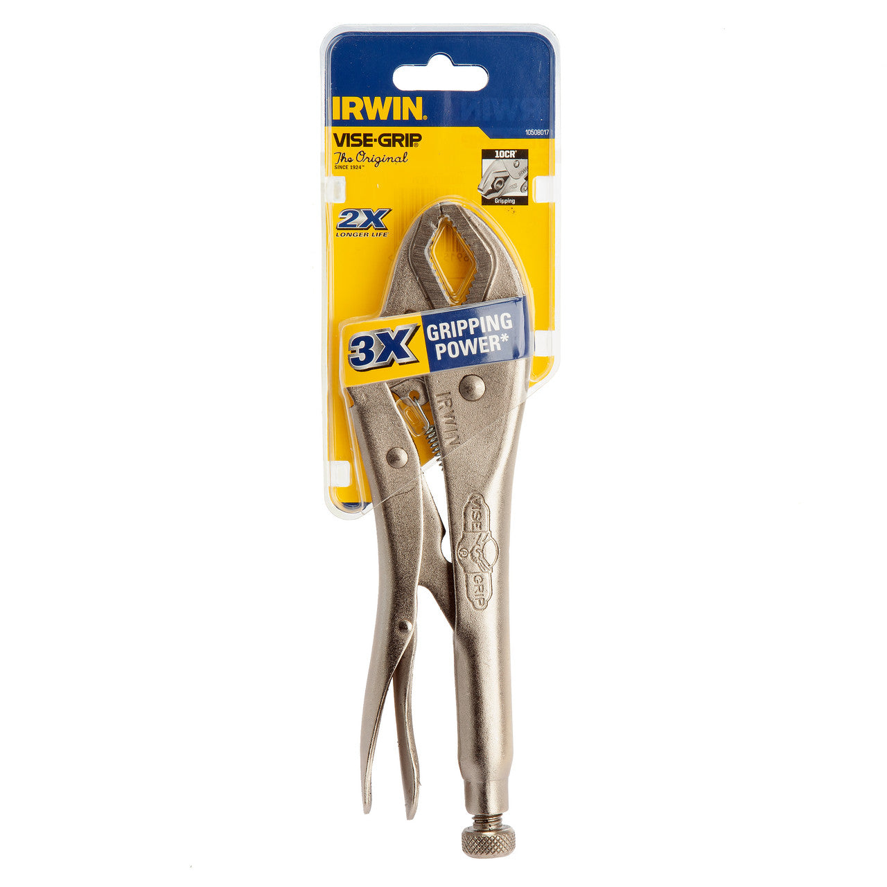 Irwin Vise Grip Curved Jaw Locking Pliers 250mm Clamping Capacity 48mm 10508017