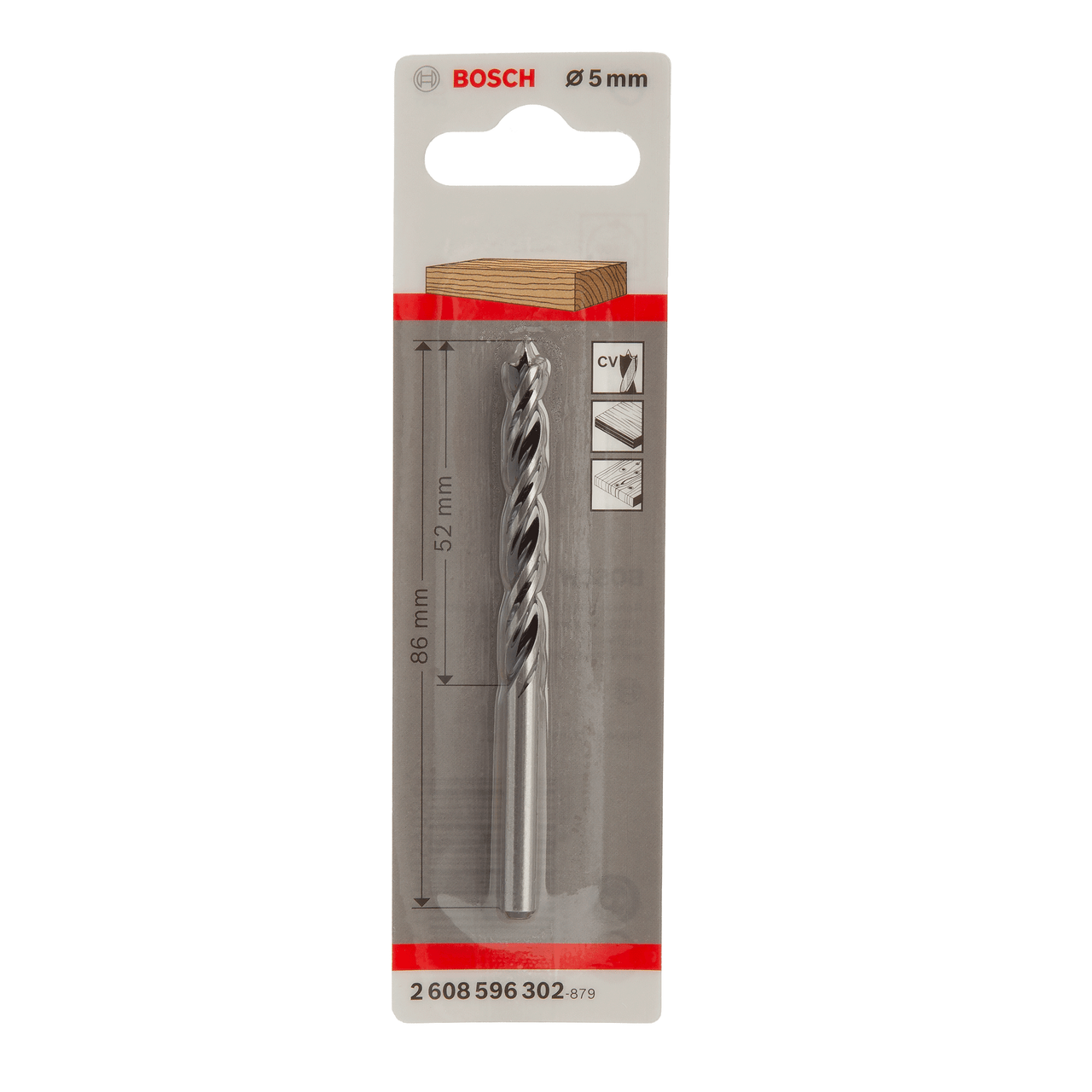 Bosch Brad Point Wood Drill Bit 5 x 86mm Centring Tip Two Flutes 2608596302