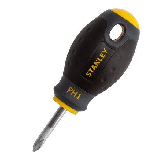 Stanley FatMax Stubby Phillips Screwdriver PH1 x 30mm Soft Grip Handle 0-65-406