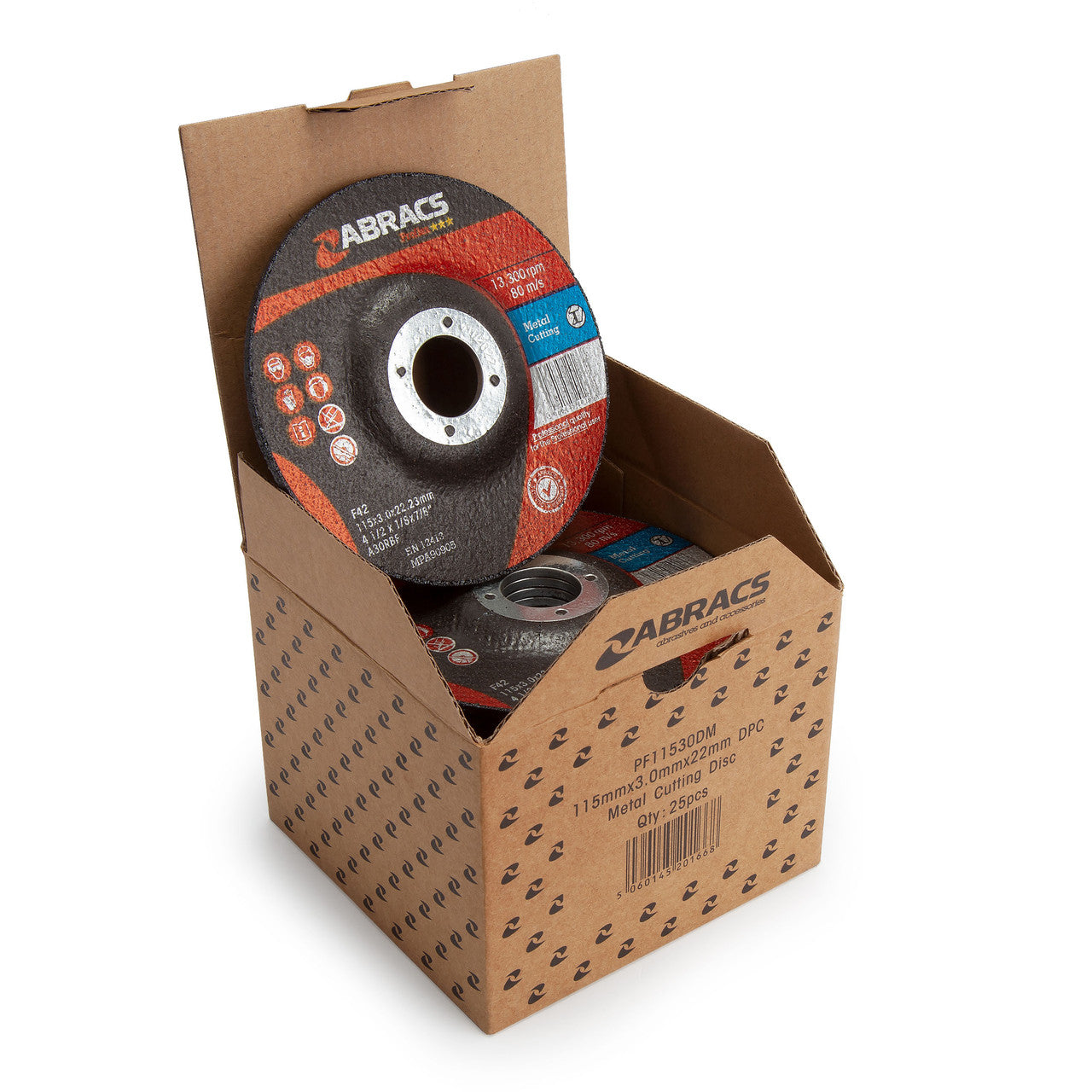Abracs Proflex Metal Cutting Discs DPC Centre 115mm x 3mm 25 Pack PF11530DM-25