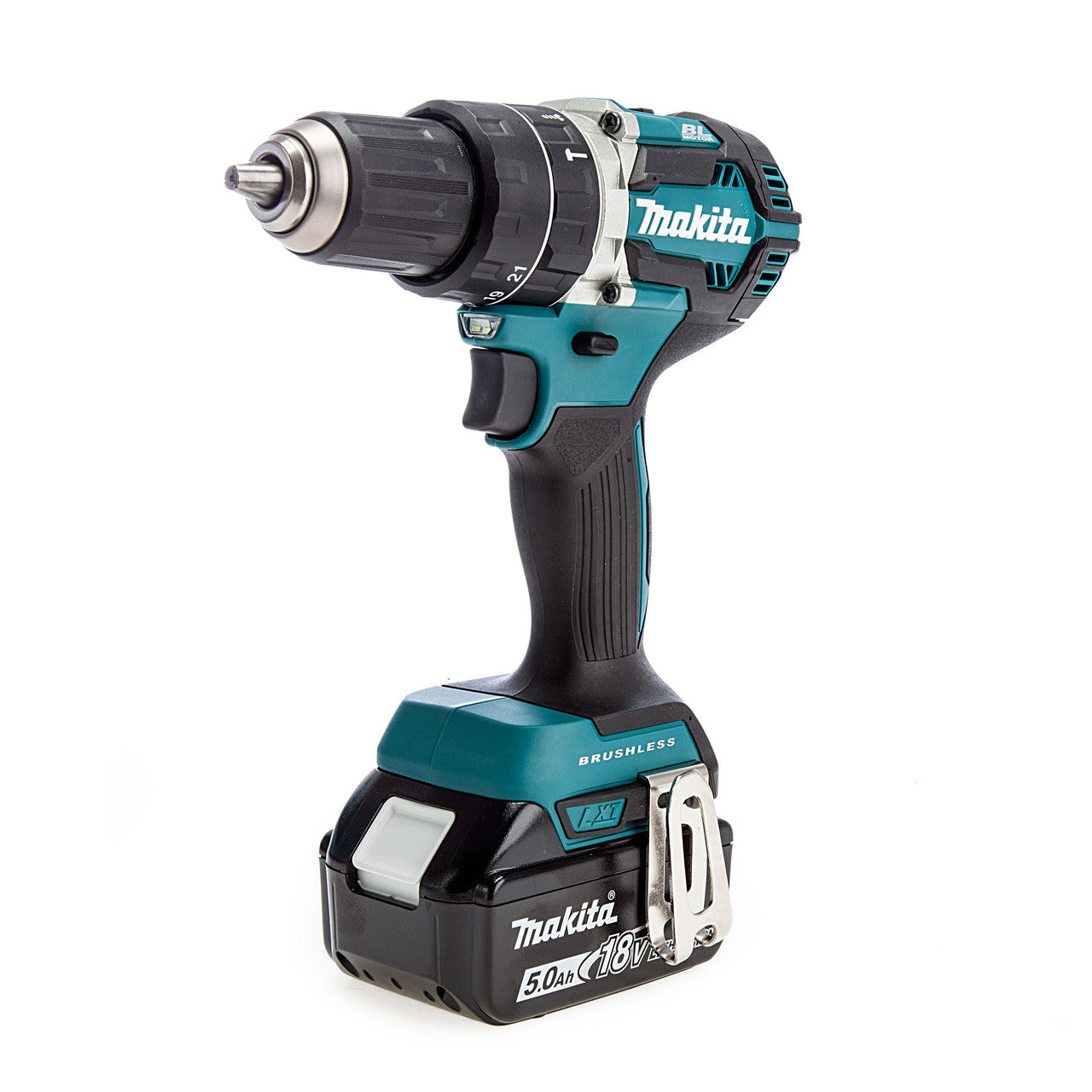 Makita DHP484STX5 18V LXT Combi Drill with 101 Piece Accessory Set (1 x 5.0Ah Battery)