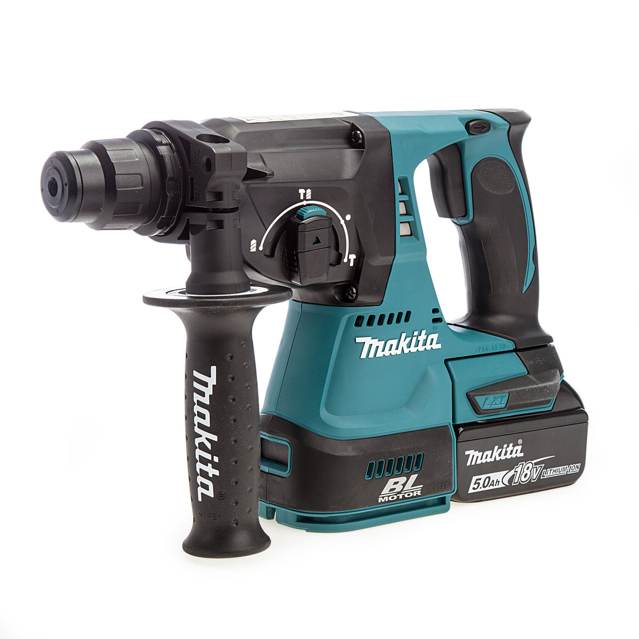 Makita 18V LXT SDS Plus Rotary Hammer Drill 2 x 5.0Ah Batteries MakPac DHR242RTJ