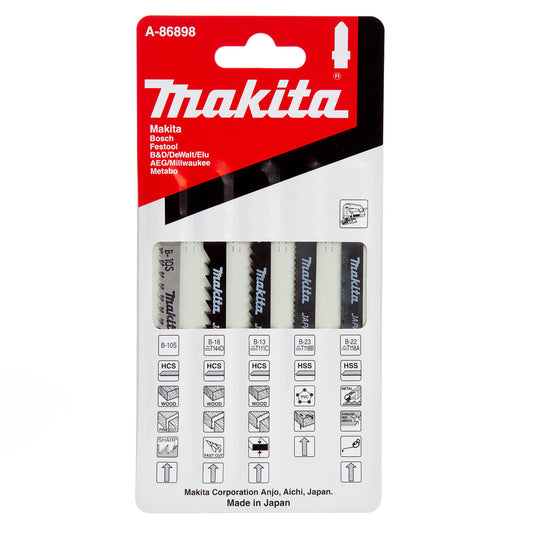 Makita Jigsaw Blades for Wood PVC & Metal 5 Piece Joinery & Sheet Metal A-86898
