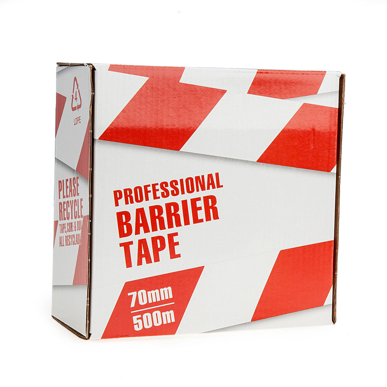 Ultratape NA70X500RW Non-adhesive Red and White Barrier Tape 70mm x 500m