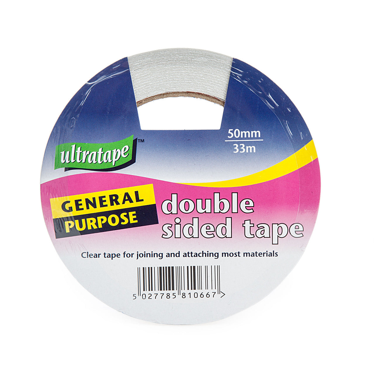 Ultratape Clear Double Sided Tape 50mm x 33m General Purpose RT09605033