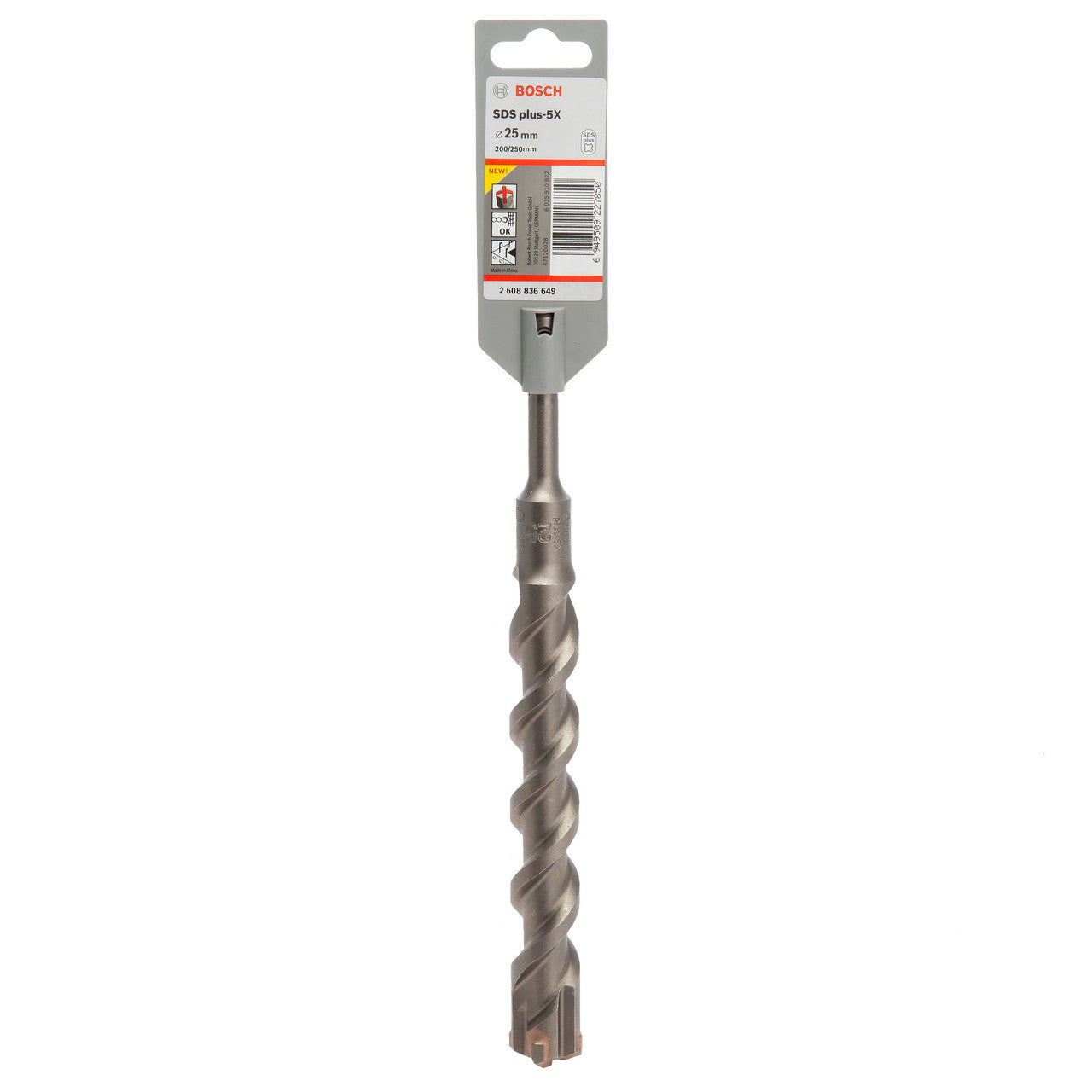 Bosch 2608836649 SDS+ 5X Masonry Drill Bit 25 × 200 × 250mm