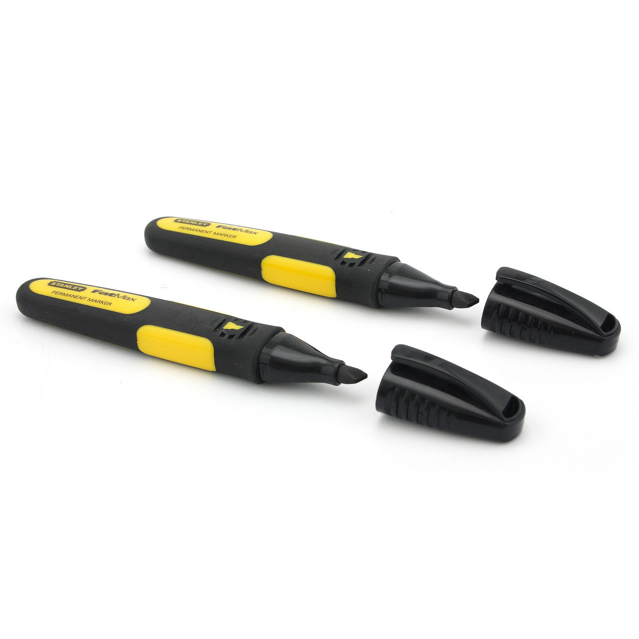 Stanley 0-47-314 FatMax Chisel Tip Black Marker Pens (Pack of 2)