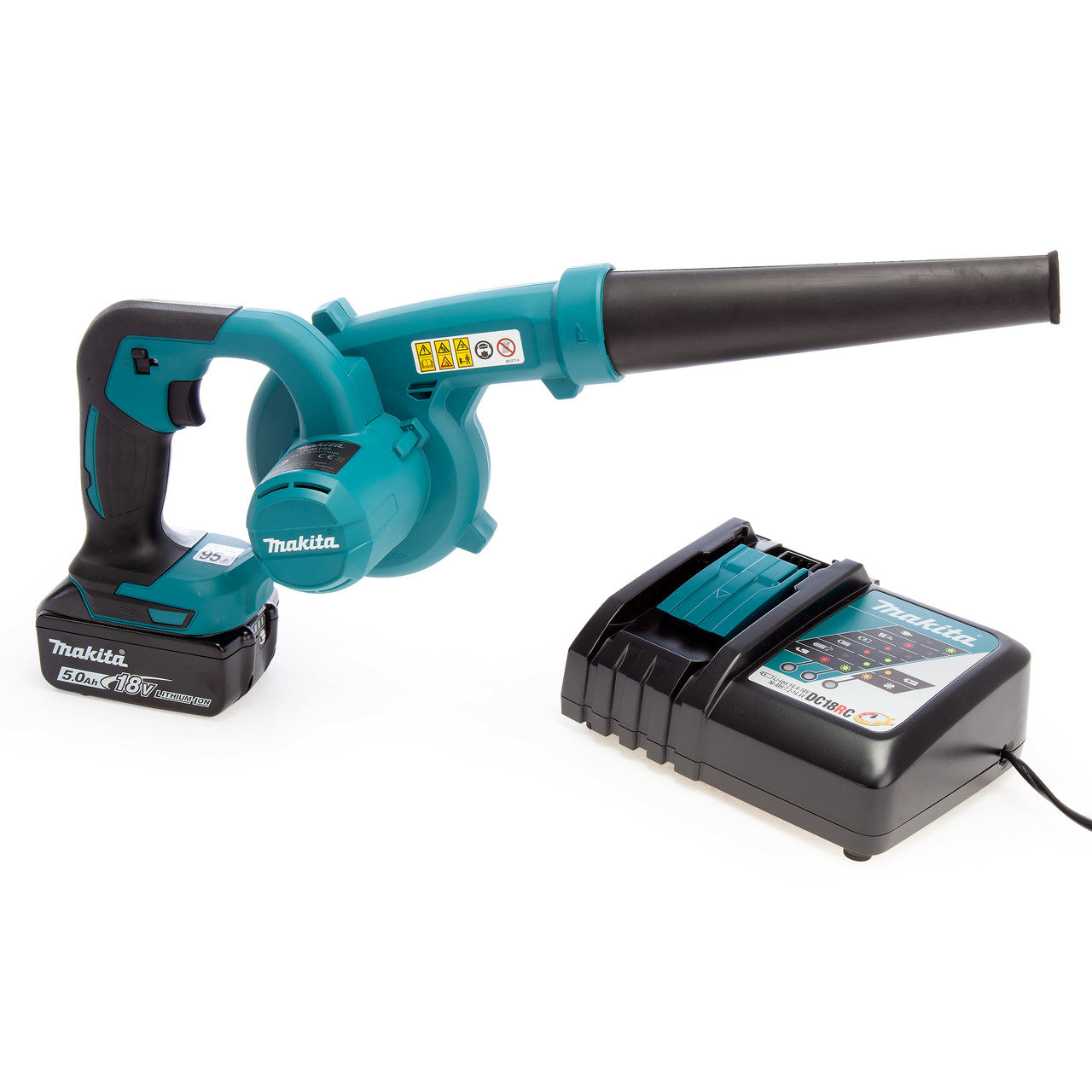 Makita 18V LXT Blower Vacuum 1x 5.0Ah Battery Variable Speed 3 Settings DUB185RT
