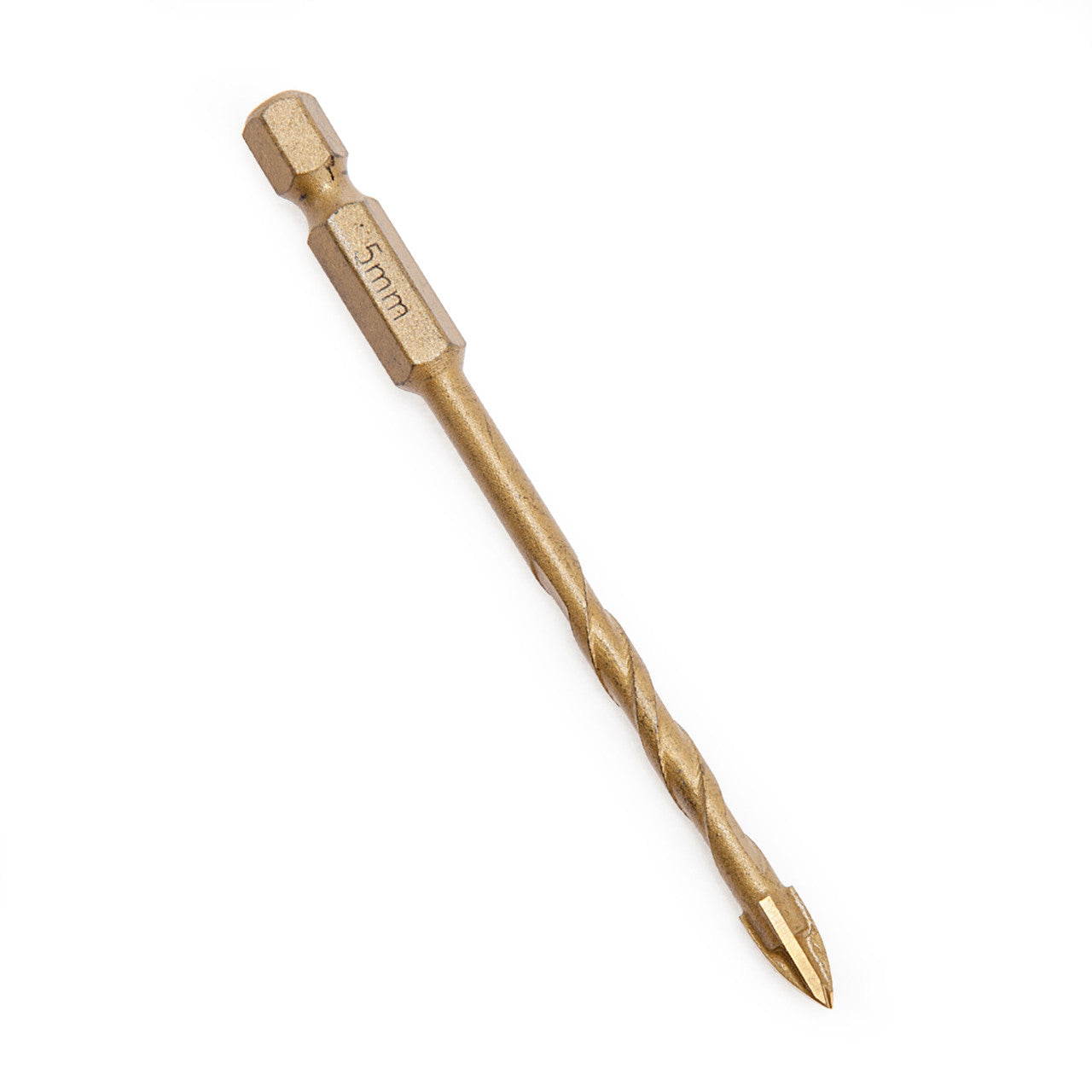 Abracs 4 Point Drill Bit Tile Glass 5mm Titanium Coated 1/4" Hex Shank DBG050