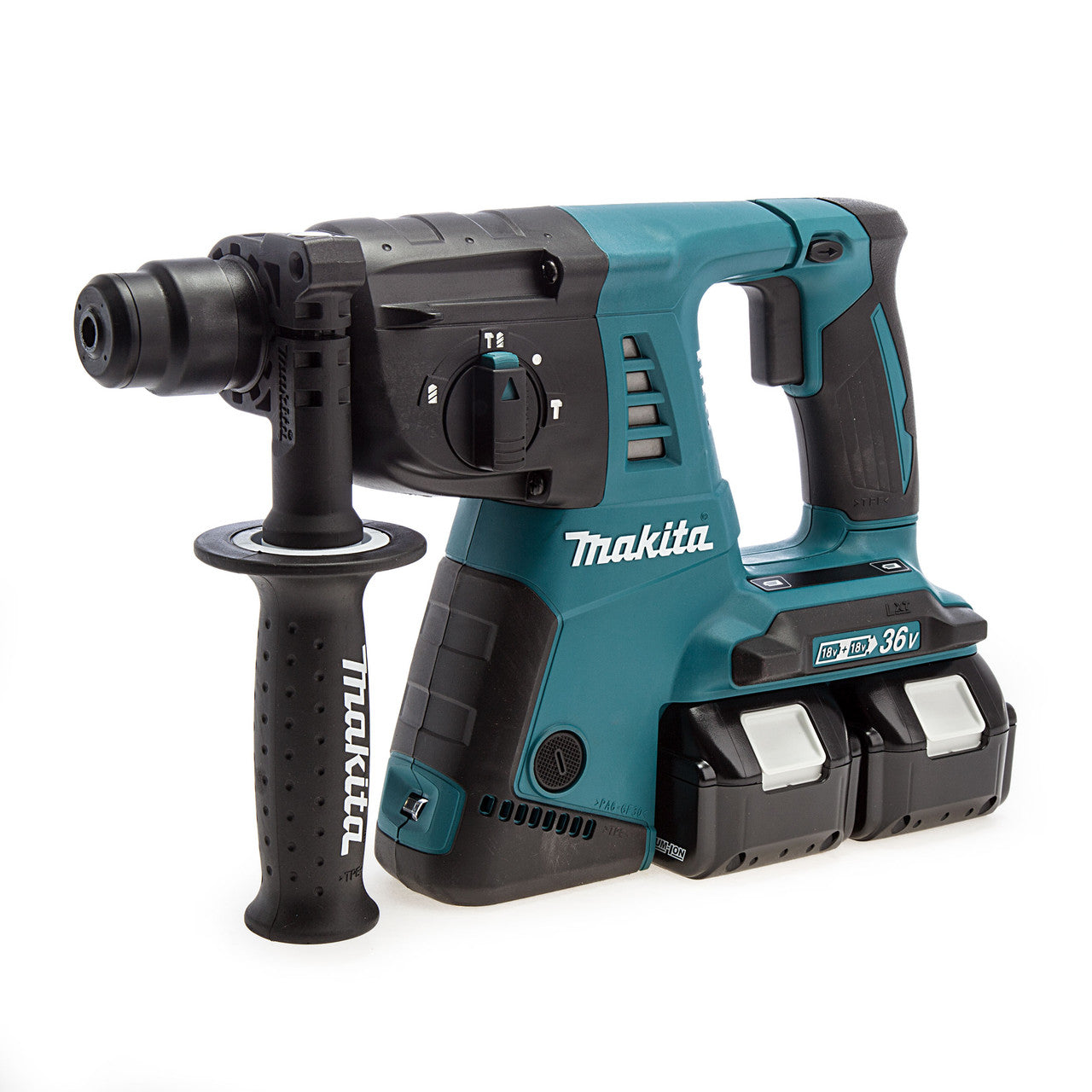 Makita 18V/36V Combi Drill & SDS Plus Rotary Hammer Twin pk 4 x 5.0Ah DLX2137PTJ
