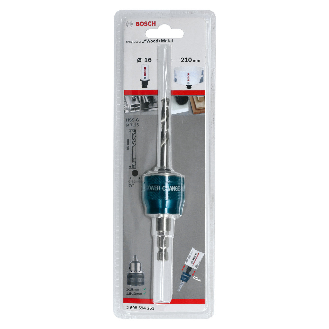 Bosch 2608594253 Power Change Adapter for Hole Saws 16-210mm