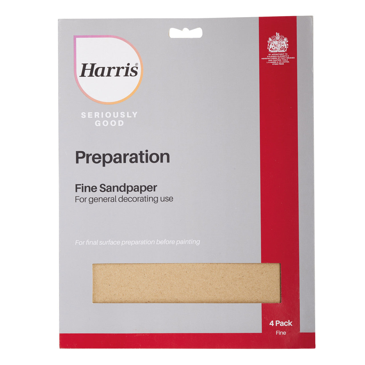 Harris Seriously Good Sandpaper Fine Pack of 4 For Decorating 102064318