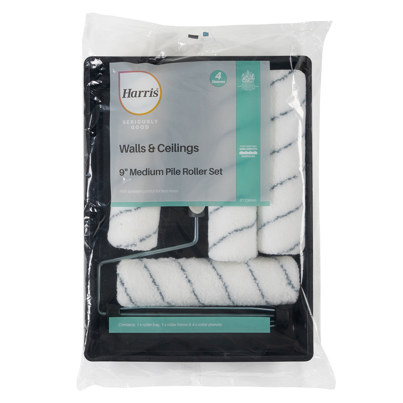 Harris 102012009 Seriously Good Walls & Ceilings 4 Medium Pile Roller Set 9 Inch