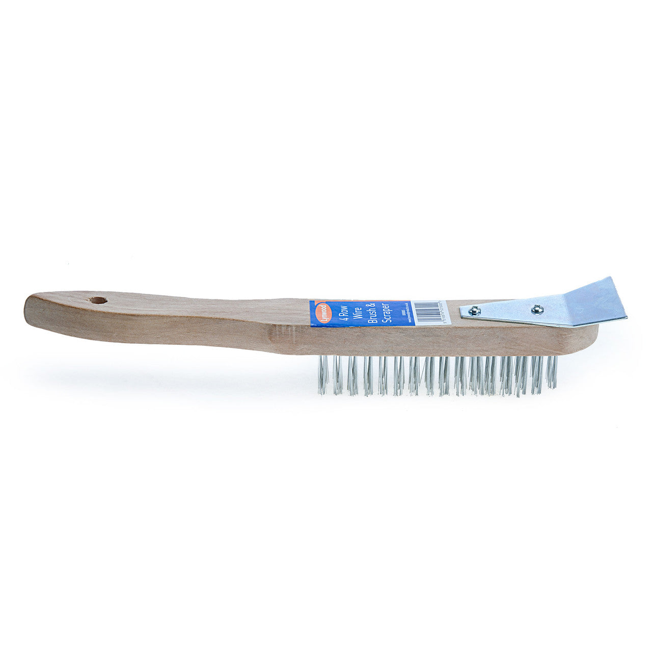 Lynwood 4 Row Wire Brush with Scraper Wood Handle Steel Wire BR808S