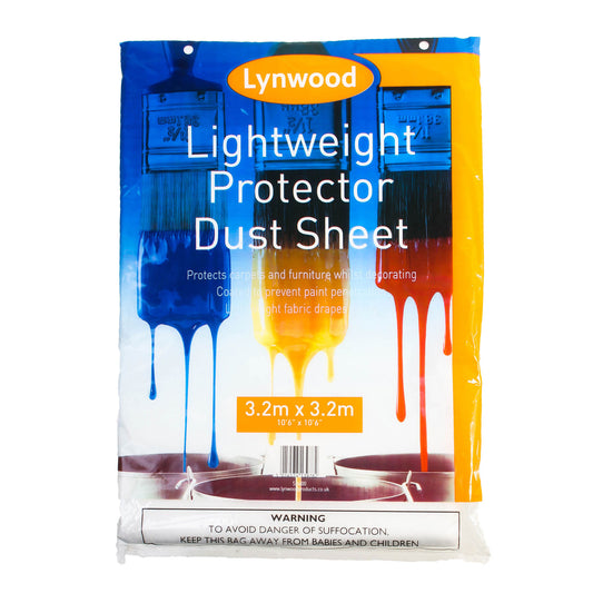 Lynwood Lightweight Protector Dust Sheet 3.2 x 3.2m Prevents Paint Damage SH400