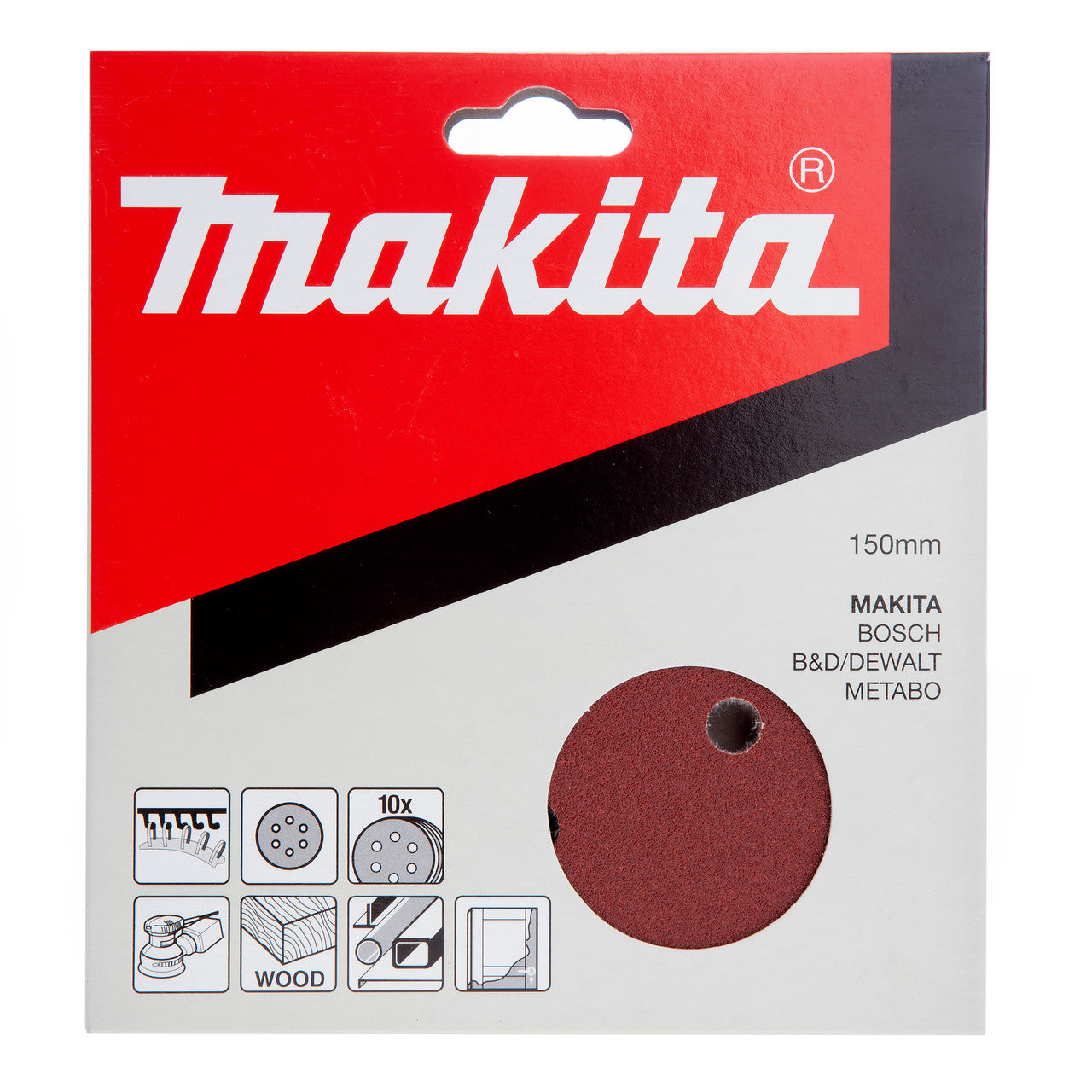 Makita Sanding Discs 80 Grit 150mm 10 Pack P-37493