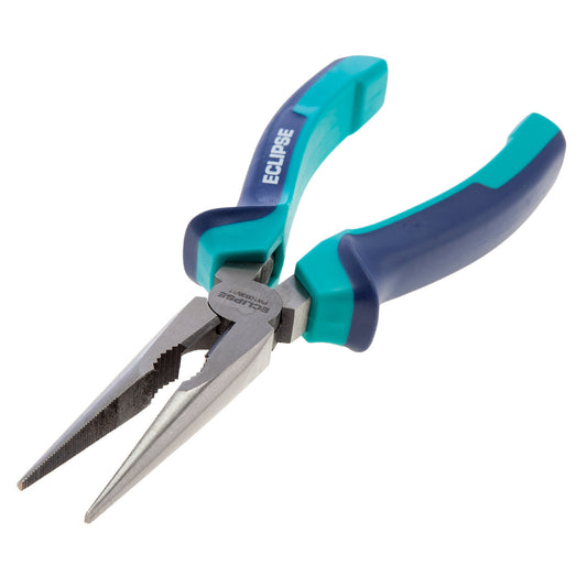 Eclipse Long Nose Pliers 8" 200mm With Side cutter Serrated jaws PW10638/11